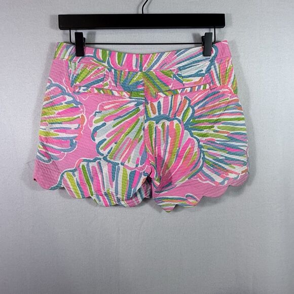 Lilly Pulitzer Pink Pout Shellabrate Scalloped Buttercup Shorts Size 0 Preppy - Picture 2 of 11